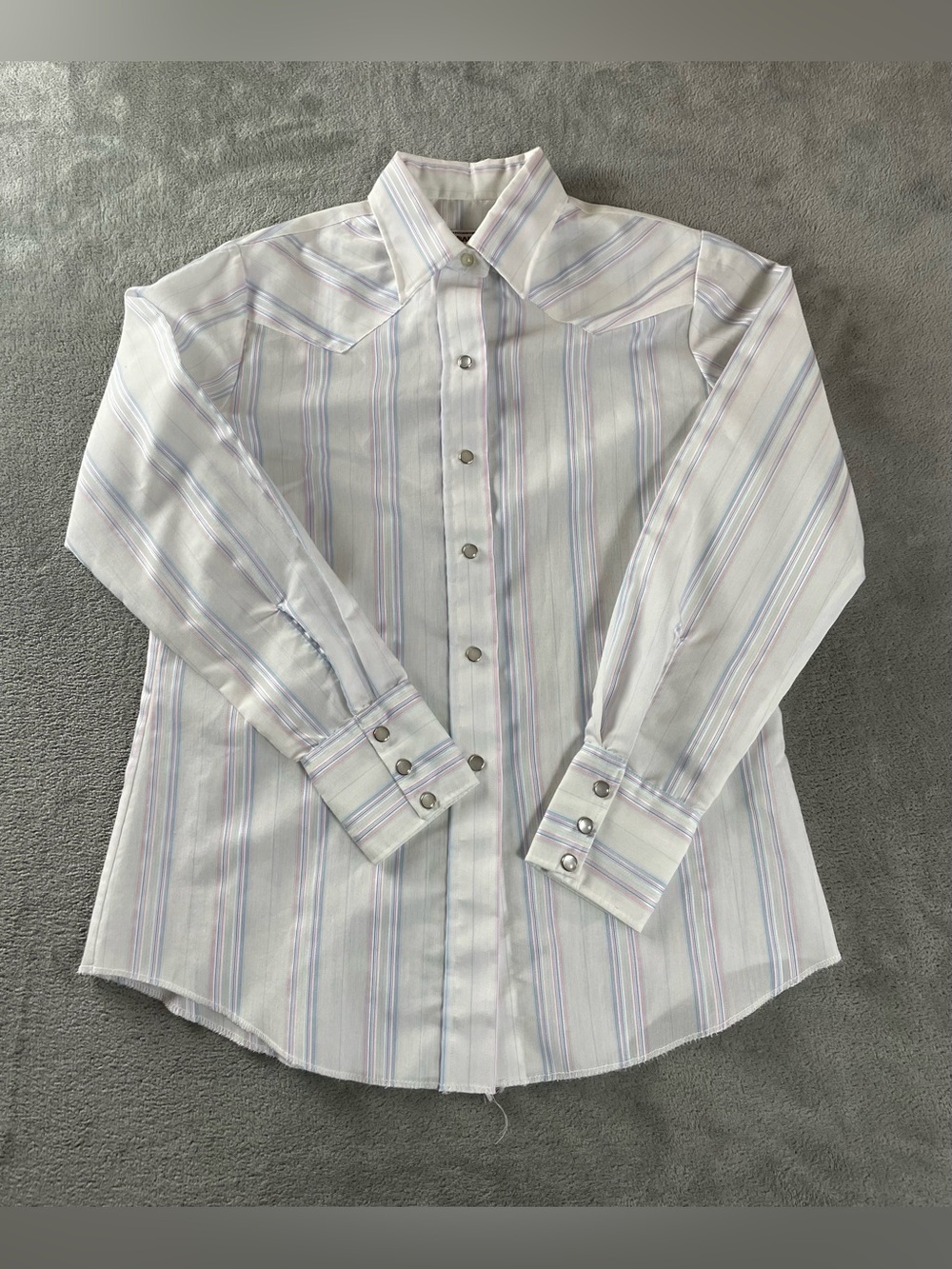 Vintage H Bar C Western Shirt Pearl Snaps Size 36 Small White 1970s USA MADE